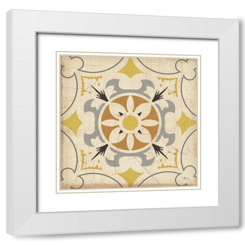 Gray  Glow Square XVI White Modern Wood Framed Art Print with Double Matting by Pela Studio
