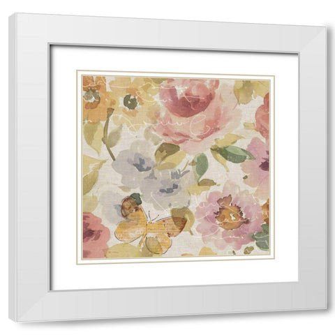 Romantic Poem II White Modern Wood Framed Art Print with Double Matting by Pela