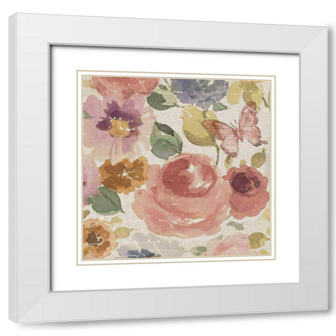 Romantic Poem III White Modern Wood Framed Art Print with Double Matting by Pela