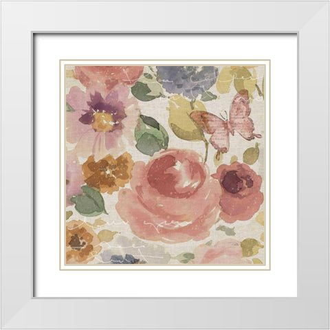 Romantic Poem III White Modern Wood Framed Art Print with Double Matting by Pela