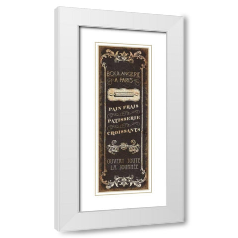 Parisian Signs Panel - I White Modern Wood Framed Art Print with Double Matting by Pela Studio
