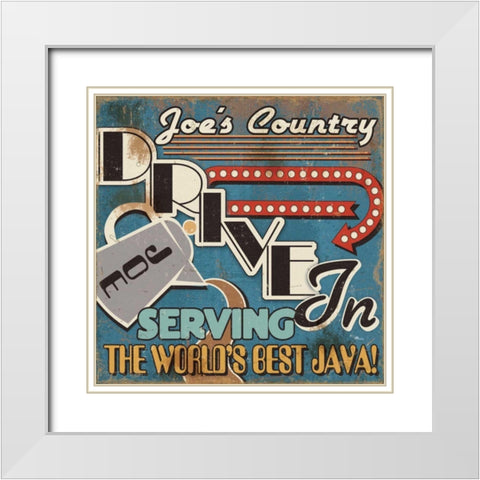 Diners and Drive Ins IV White Modern Wood Framed Art Print with Double Matting by Pela Studio