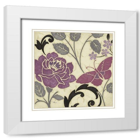 Perfect Petals I Lavender White Modern Wood Framed Art Print with Double Matting by Pela Studio