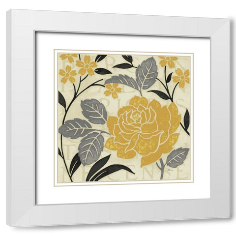 Perfect Petals II Yellow White Modern Wood Framed Art Print with Double Matting by Pela Studio