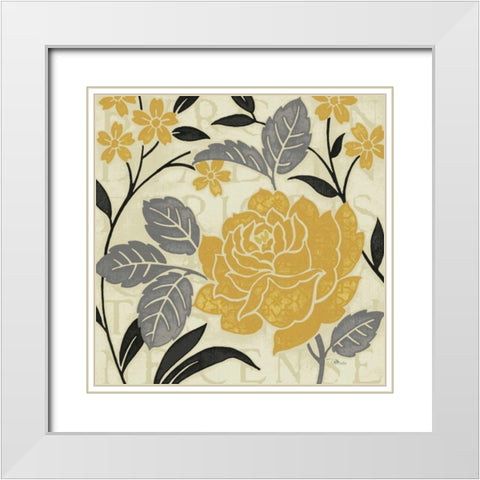Perfect Petals II Yellow White Modern Wood Framed Art Print with Double Matting by Pela Studio