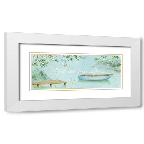 Serene Moments V White Modern Wood Framed Art Print with Double Matting by Brissonnet, Daphne