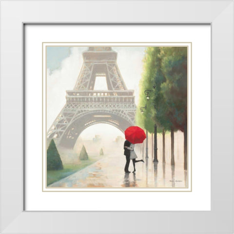 Paris Romance II White Modern Wood Framed Art Print with Double Matting by Fabiano, Marco