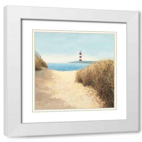 Beach Path Square White Modern Wood Framed Art Print with Double Matting by Wiens, James