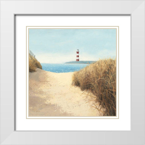 Beach Path Square White Modern Wood Framed Art Print with Double Matting by Wiens, James