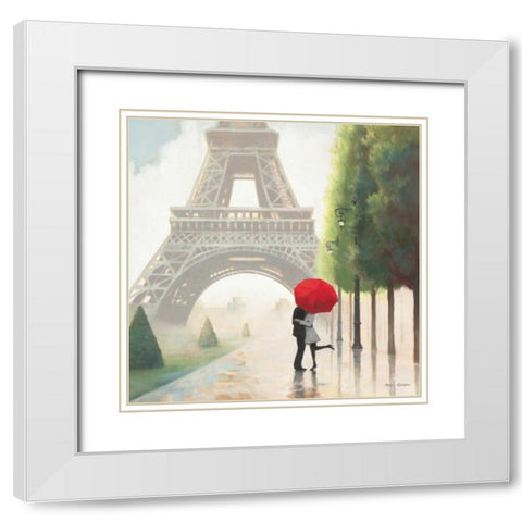 Paris Romance II White Modern Wood Framed Art Print with Double Matting by Fabiano, Marco