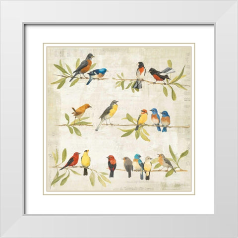 Adoration of the Magpie Music White Modern Wood Framed Art Print with Double Matting by Tillmon, Avery