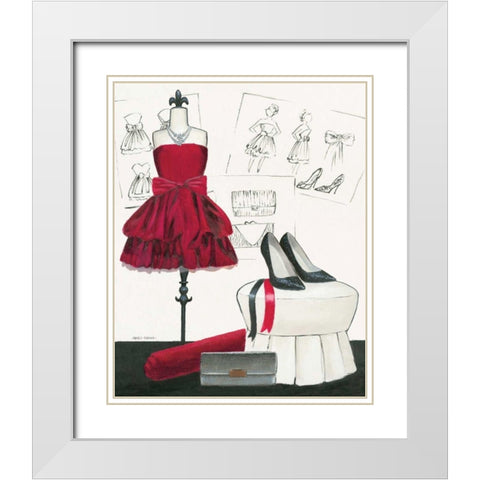 Dress Fitting II White Modern Wood Framed Art Print with Double Matting by Fabiano, Marco