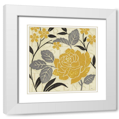 Perfect Petals II Yellow White Modern Wood Framed Art Print with Double Matting by Pela Studio