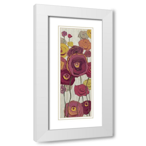 Lemongrass in Plum Panel I White Modern Wood Framed Art Print with Double Matting by Novak, Shirley