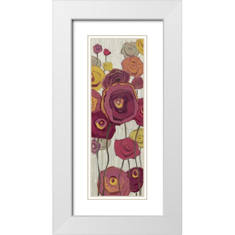 Lemongrass in Plum Panel I White Modern Wood Framed Art Print with Double Matting by Novak, Shirley