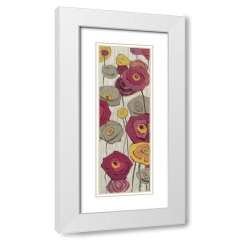 Lemongrass in Plum Panel II White Modern Wood Framed Art Print with Double Matting by Novak, Shirley