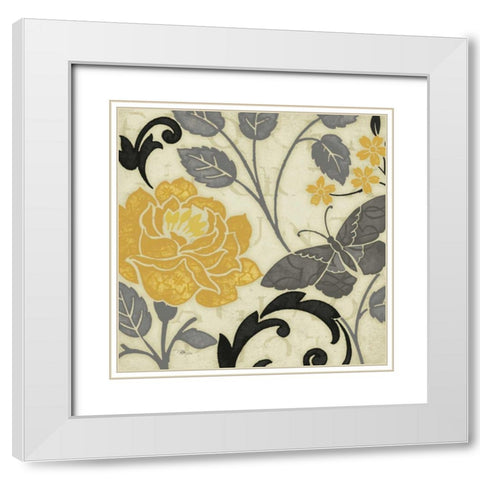 Perfect Petals I Yellow White Modern Wood Framed Art Print with Double Matting by Pela Studio