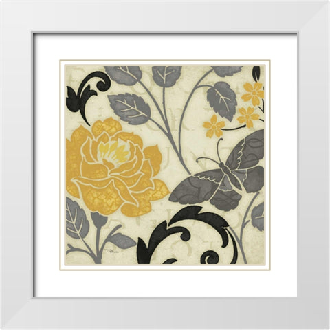 Perfect Petals I Yellow White Modern Wood Framed Art Print with Double Matting by Pela Studio