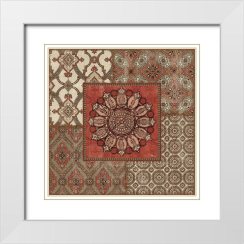 Venetian Patchwork IV White Modern Wood Framed Art Print with Double Matting by Pela Studio