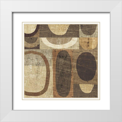 Modern Geometric Neutral I White Modern Wood Framed Art Print with Double Matting by Mullan, Michael