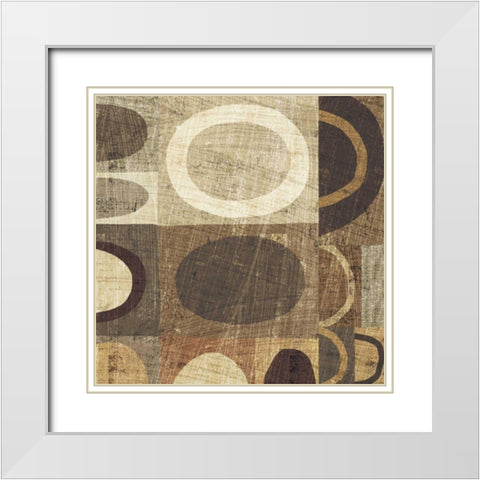 Modern Geometric Neutral II White Modern Wood Framed Art Print with Double Matting by Mullan, Michael