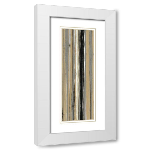 Rainy Streets Neutral Panel I White Modern Wood Framed Art Print with Double Matting by Wild Apple Portfolio