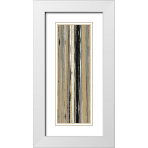 Rainy Streets Neutral Panel I White Modern Wood Framed Art Print with Double Matting by Wild Apple Portfolio