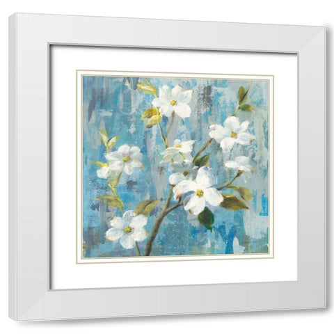 Graceful Magnolia I White Modern Wood Framed Art Print with Double Matting by Nai, Danhui