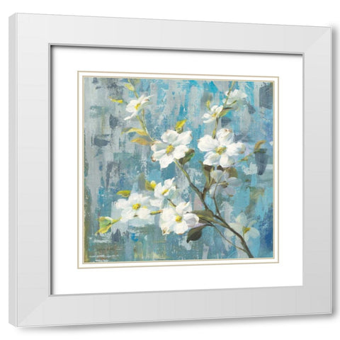 Graceful Magnolia II White Modern Wood Framed Art Print with Double Matting by Nai, Danhui
