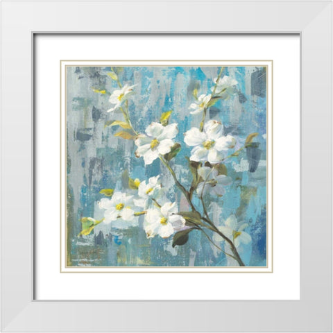 Graceful Magnolia II White Modern Wood Framed Art Print with Double Matting by Nai, Danhui