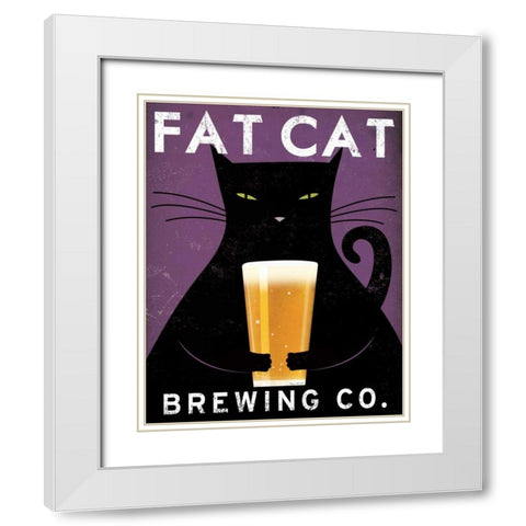Cat Brewing no City White Modern Wood Framed Art Print with Double Matting by Fowler, Ryan