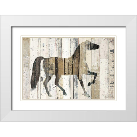 Dark Horse White Modern Wood Framed Art Print with Double Matting by Mullan, Michael