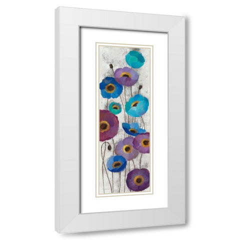 Bold Anemones Panel II White Modern Wood Framed Art Print with Double Matting by Vassileva, Silvia