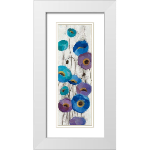 Bold Anemones Panel III White Modern Wood Framed Art Print with Double Matting by Vassileva, Silvia