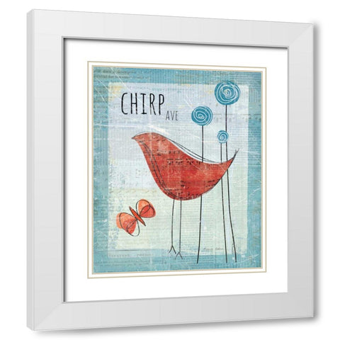 Chirp Ave White Modern Wood Framed Art Print with Double Matting by Aldrich, Belinda