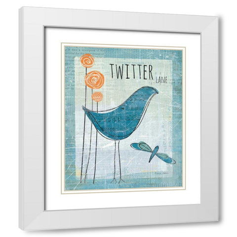 Twitter Lane White Modern Wood Framed Art Print with Double Matting by Aldrich, Belinda