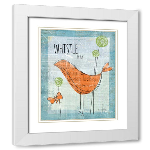 Whistle Way White Modern Wood Framed Art Print with Double Matting by Aldrich, Belinda