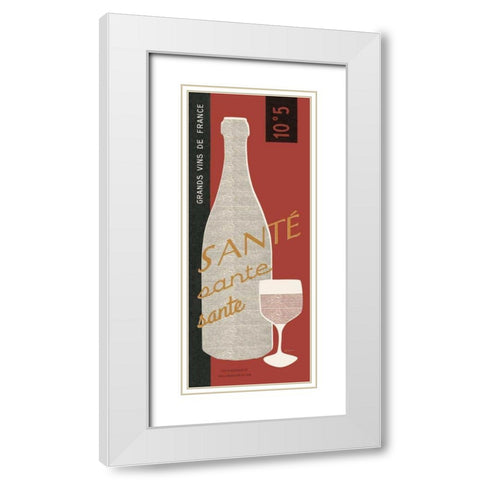 Red Wine Toast White Modern Wood Framed Art Print with Double Matting by Schlabach, Sue