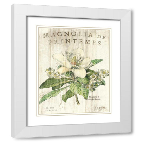 Magnolia de Printemps White Modern Wood Framed Art Print with Double Matting by Schlabach, Sue