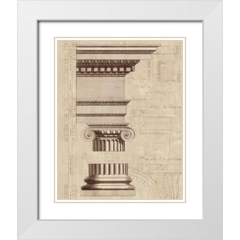 Architectural Rendering II Burlap Sepia Crop White Modern Wood Framed Art Print with Double Matting by Wild Apple Portfolio