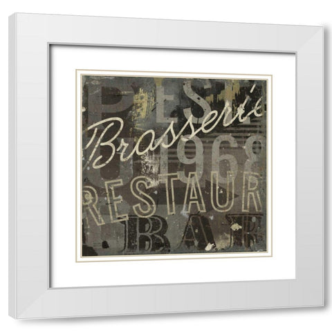 Restaurant Sign I White Modern Wood Framed Art Print with Double Matting by Mullan, Michael