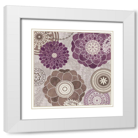 Gray Garden Melody I White Modern Wood Framed Art Print with Double Matting by Charron, Veronique