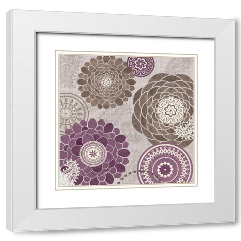 Gray Garden Melody II White Modern Wood Framed Art Print with Double Matting by Charron, Veronique