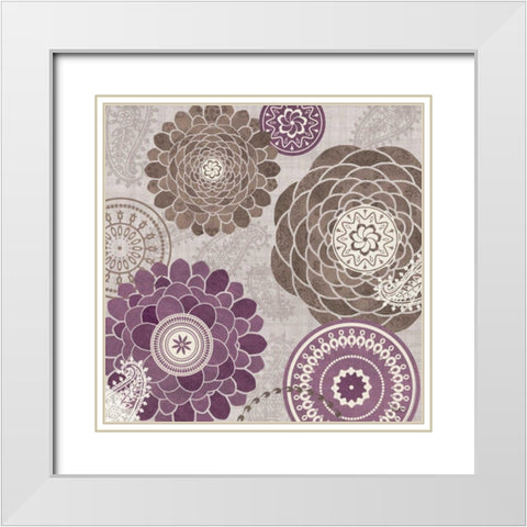 Gray Garden Melody II White Modern Wood Framed Art Print with Double Matting by Charron, Veronique