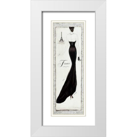 Elegance I White Modern Wood Framed Art Print with Double Matting by Adams, Emily