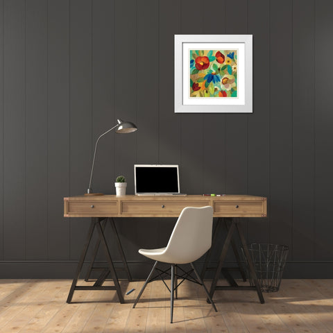 Summer Floral I White Modern Wood Framed Art Print with Double Matting by Vassileva, Silvia