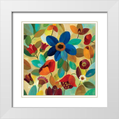 Summer Floral II White Modern Wood Framed Art Print with Double Matting by Vassileva, Silvia