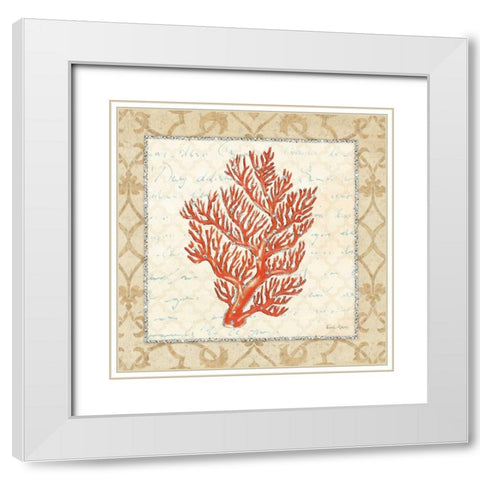 Coral Beauty Light I White Modern Wood Framed Art Print with Double Matting by Adams, Emily