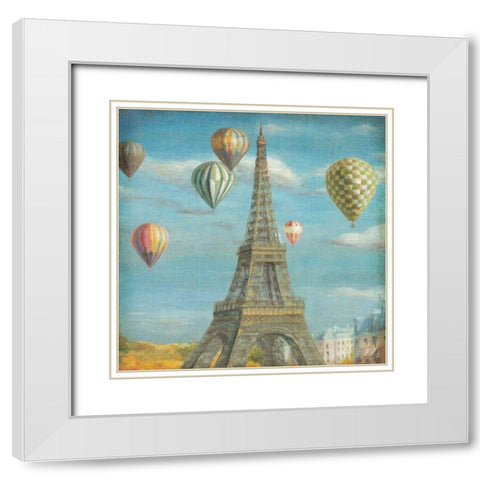 Balloon Festival White Modern Wood Framed Art Print with Double Matting by Nai, Danhui