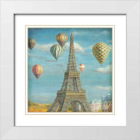 Balloon Festival White Modern Wood Framed Art Print with Double Matting by Nai, Danhui